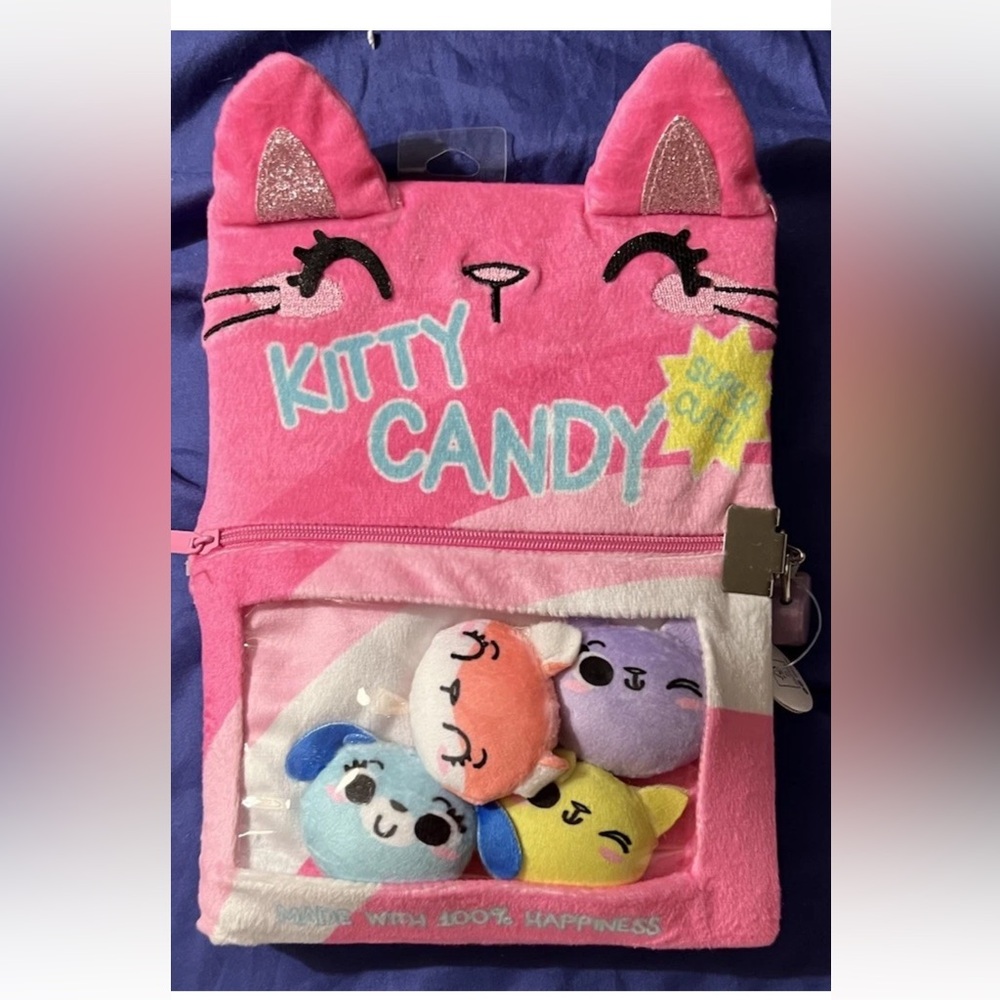 Claire’s Kitty Candy Locking Diary with Mini Plushes